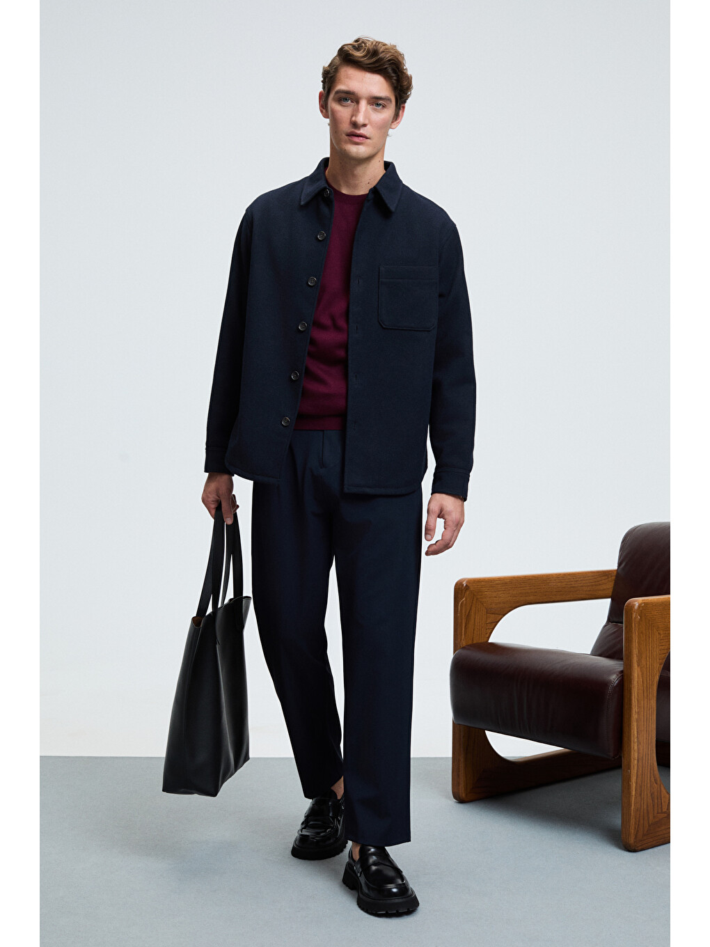 Varex Erkek Yuvarlak Yaka Basic Slim Fit Triko Bordo Kazak-3