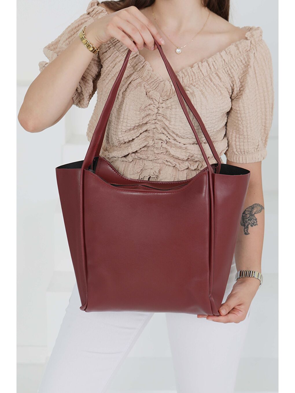 Kadın Bordo Kol Çantası - 27490-2
