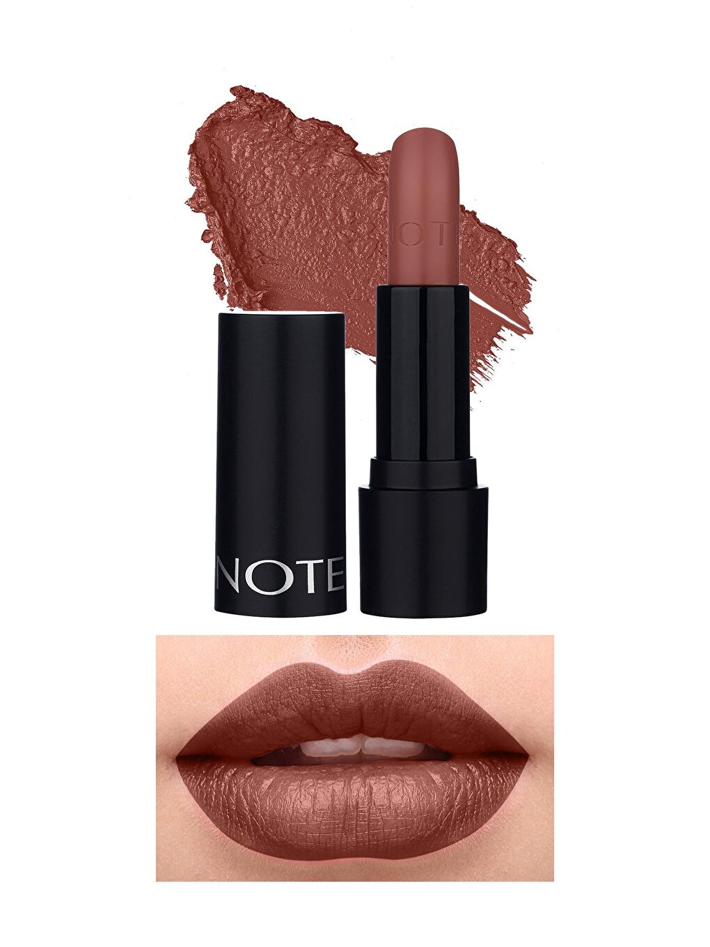 Note Cosmetique Nude Note Deep Impact Lipstick Kremsi Dokulu Yarı Parlak Ruj 03 Confident Rose - Nude - 1