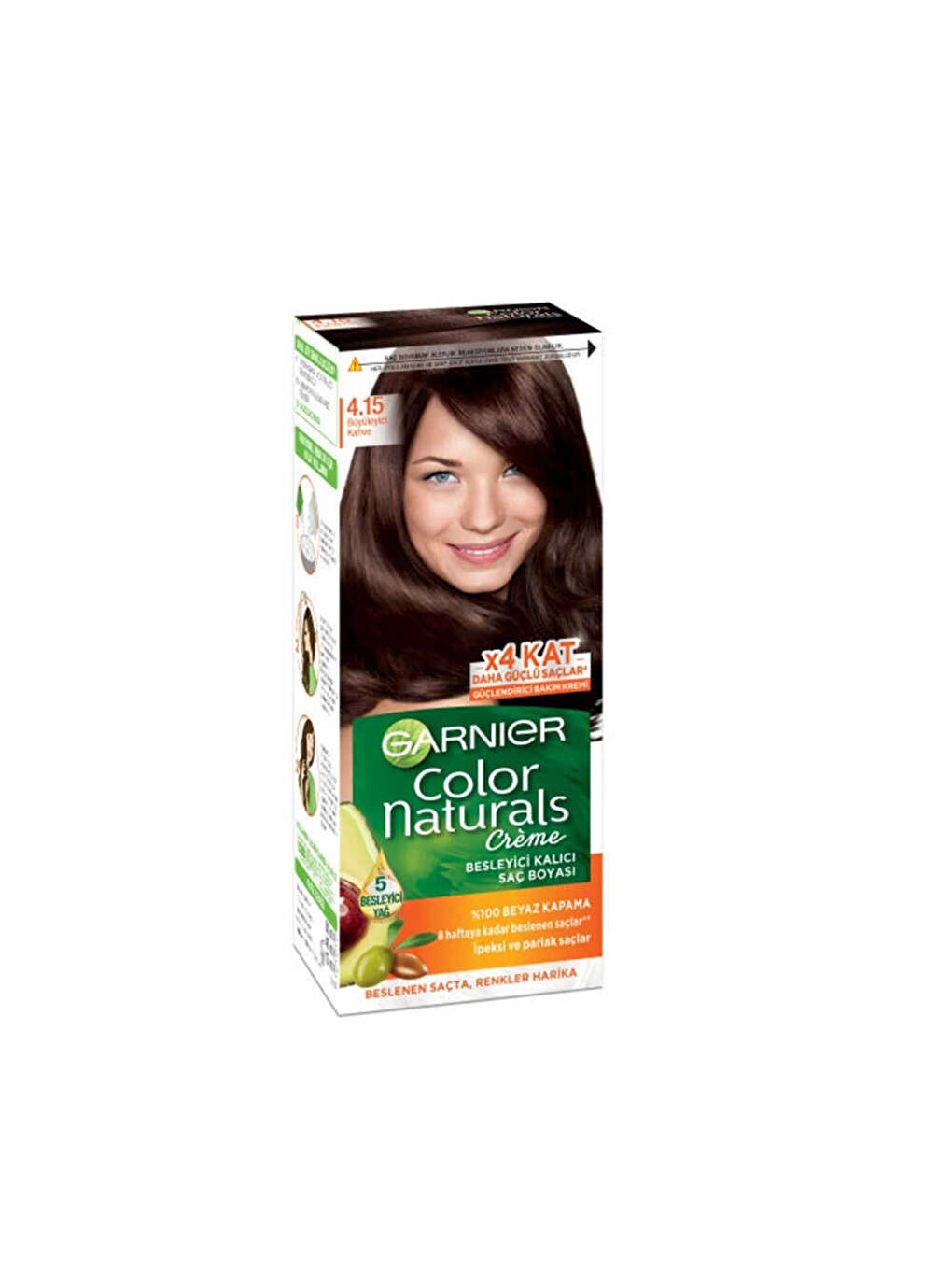 GARNIER Color Naturals Besleyici Kalıcı Saç Boyası 4.15 Büyüleyici Kahve