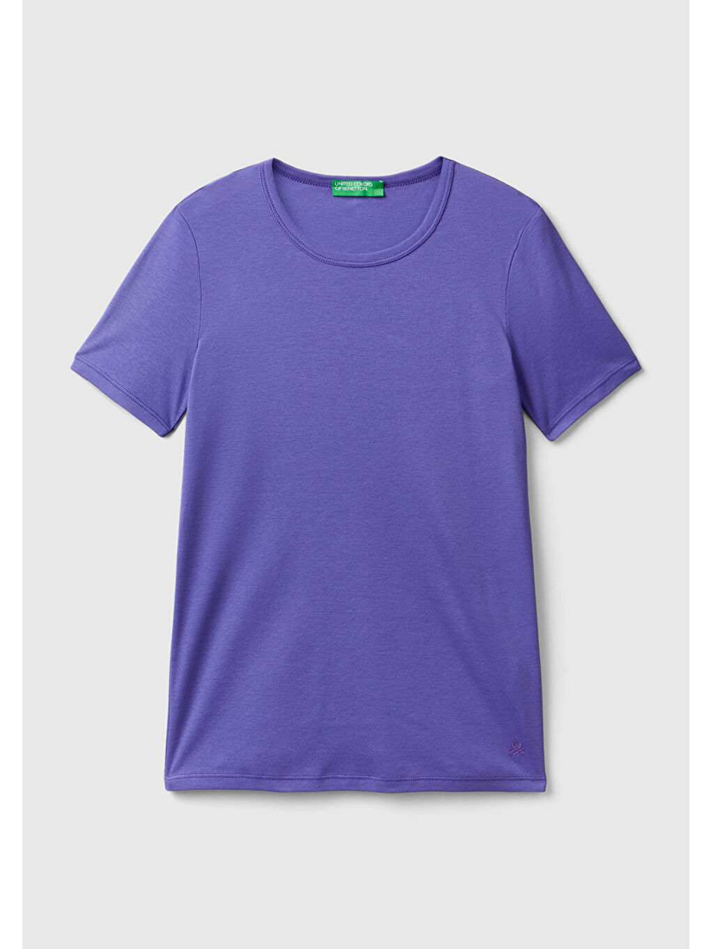 United Colors Of Benetton Kadın Mor  100 Pamuk Basic Kısa Kollu Bisiklet Yaka T Shirt - 1