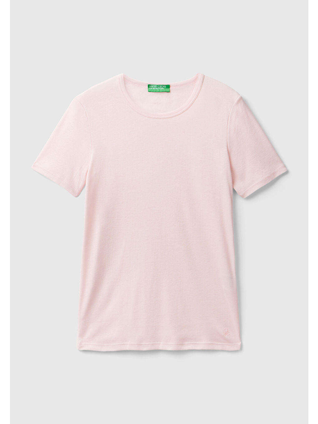 United Colors Of Benetton Kadın Toz Pembe  100 Pamuk Basic Kısa Kollu Bisiklet Yaka T Shirt - 1