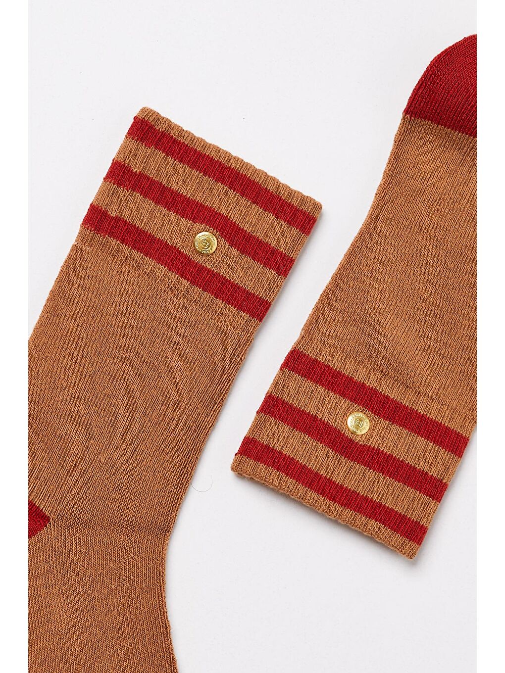 Erkek Zımbalı Havlu Soket Çorap Kahverengi-1