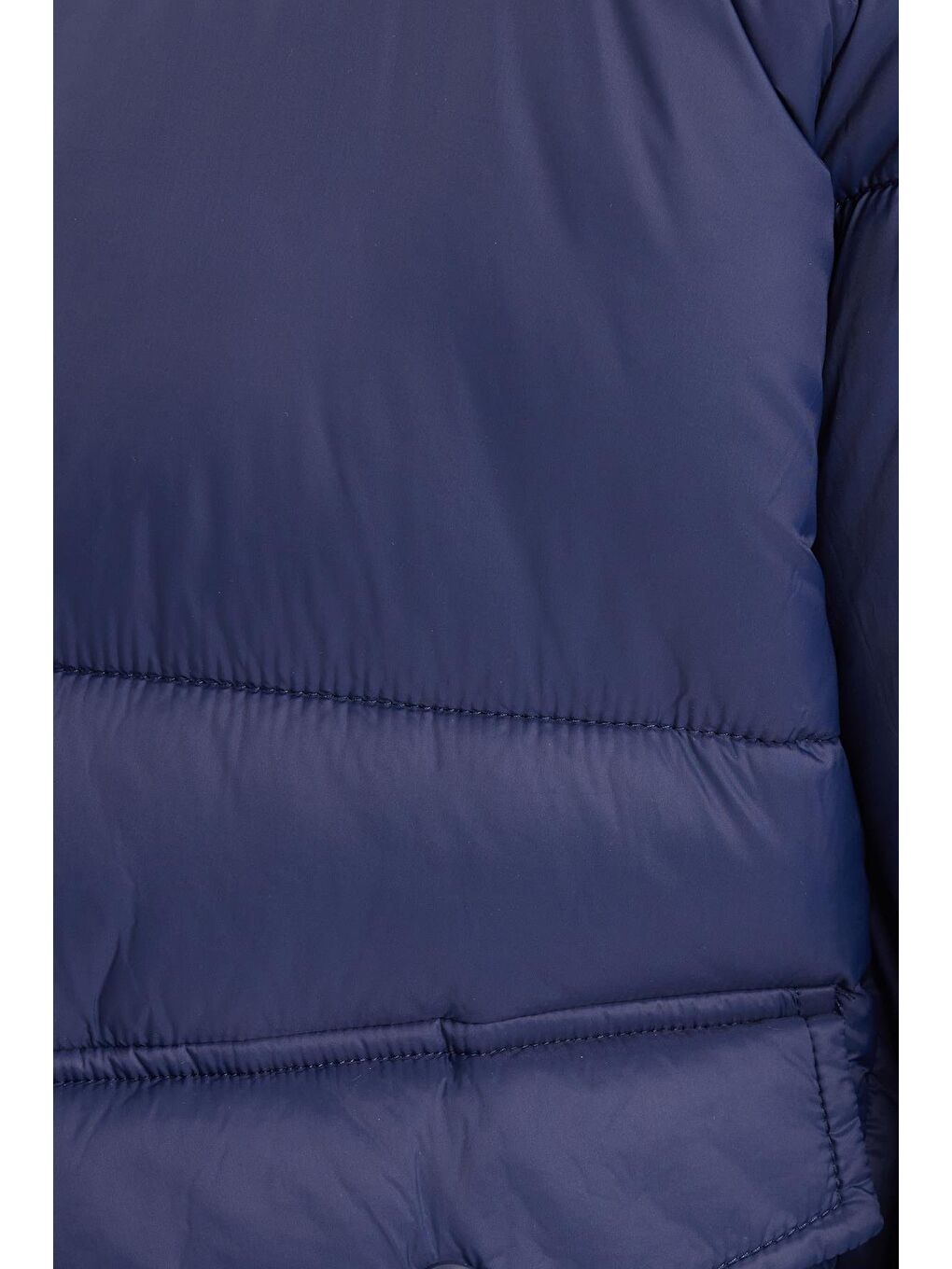 Erkek Regular Fit Klasik Kesim Çift Cepli Lastikli Sıcak Tutan Dik Yaka Lacivert Mont-5