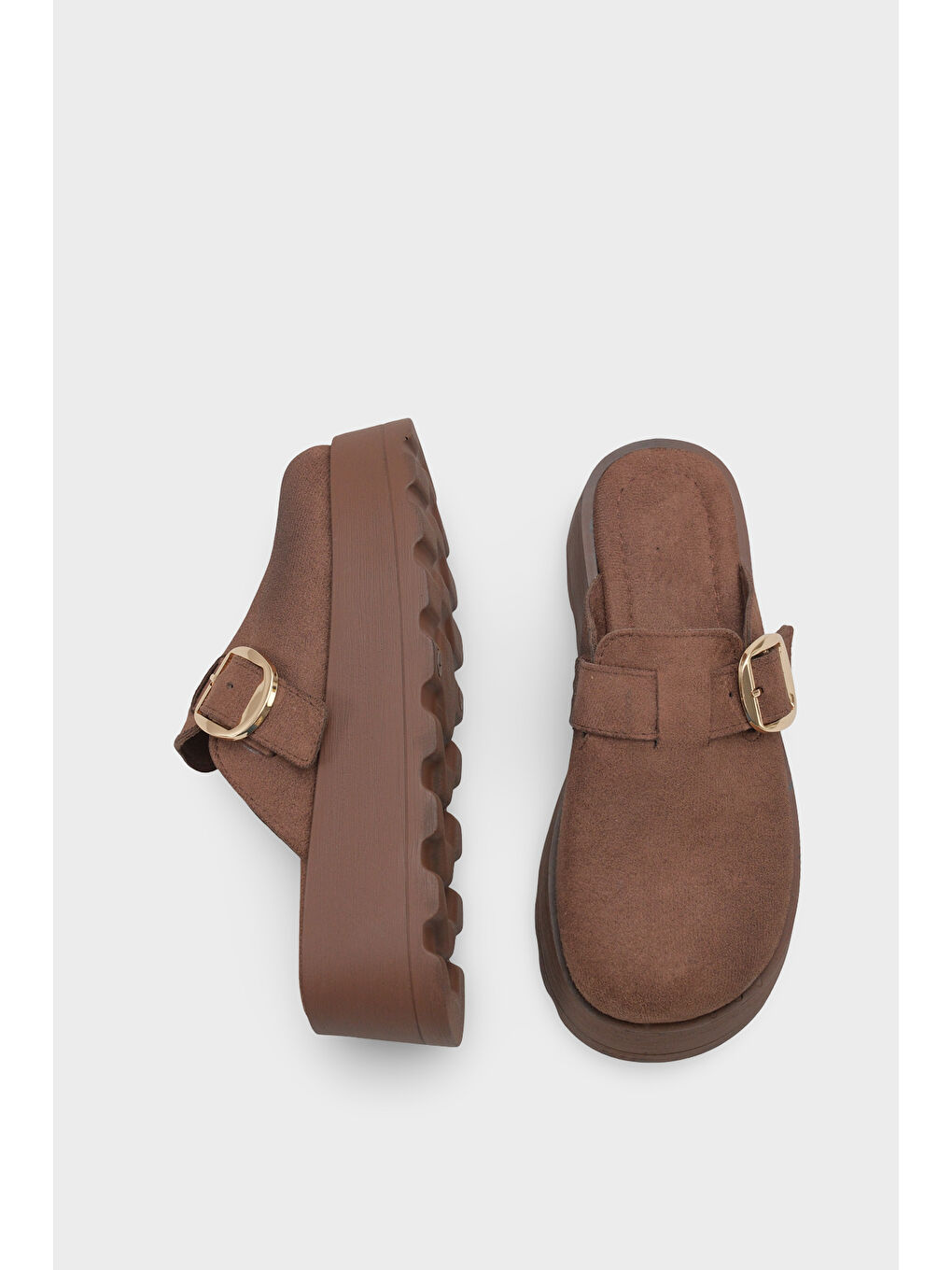 Kahverengi Minette Kürklü Süet Görünümlü Kadın Sabo-4