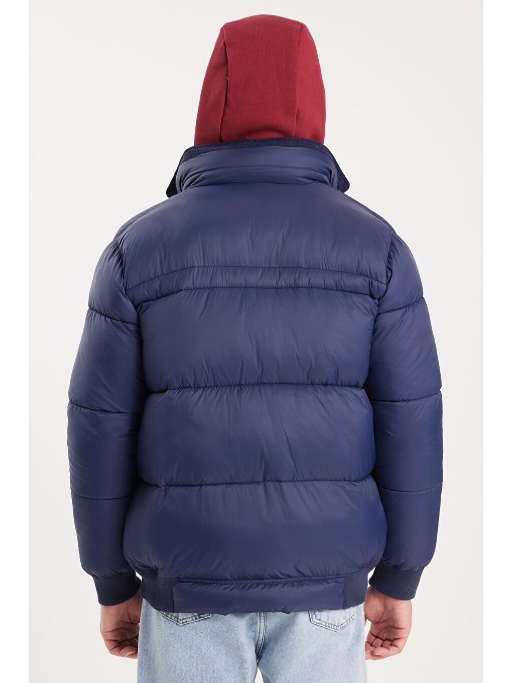 Erkek Regular Fit Klasik Kesim Çift Cepli Lastikli Sıcak Tutan Dik Yaka Lacivert Mont-6