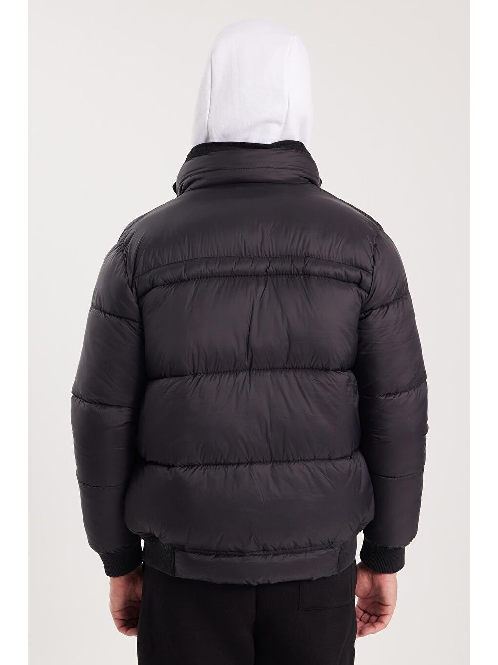 Erkek Regular Fit Klasik Kesim Çift Cepli Lastikli Sıcak Tutan Dik Yaka Siyah Mont-6