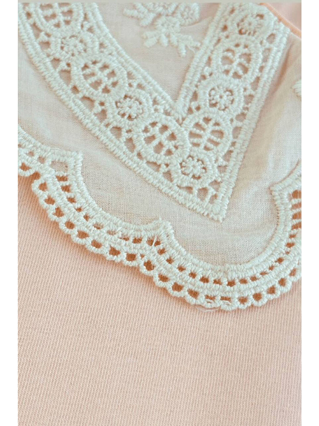 Pembe Kız Çocuk Nakış Yakalı Bluz 3-10 Yaş 12653OZ-1