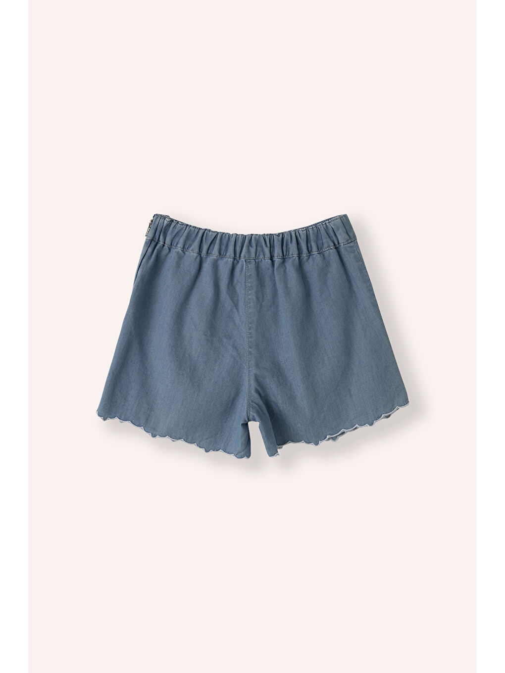 Kız Çocuk Nakış Detaylı Denim Şort Mavi-2