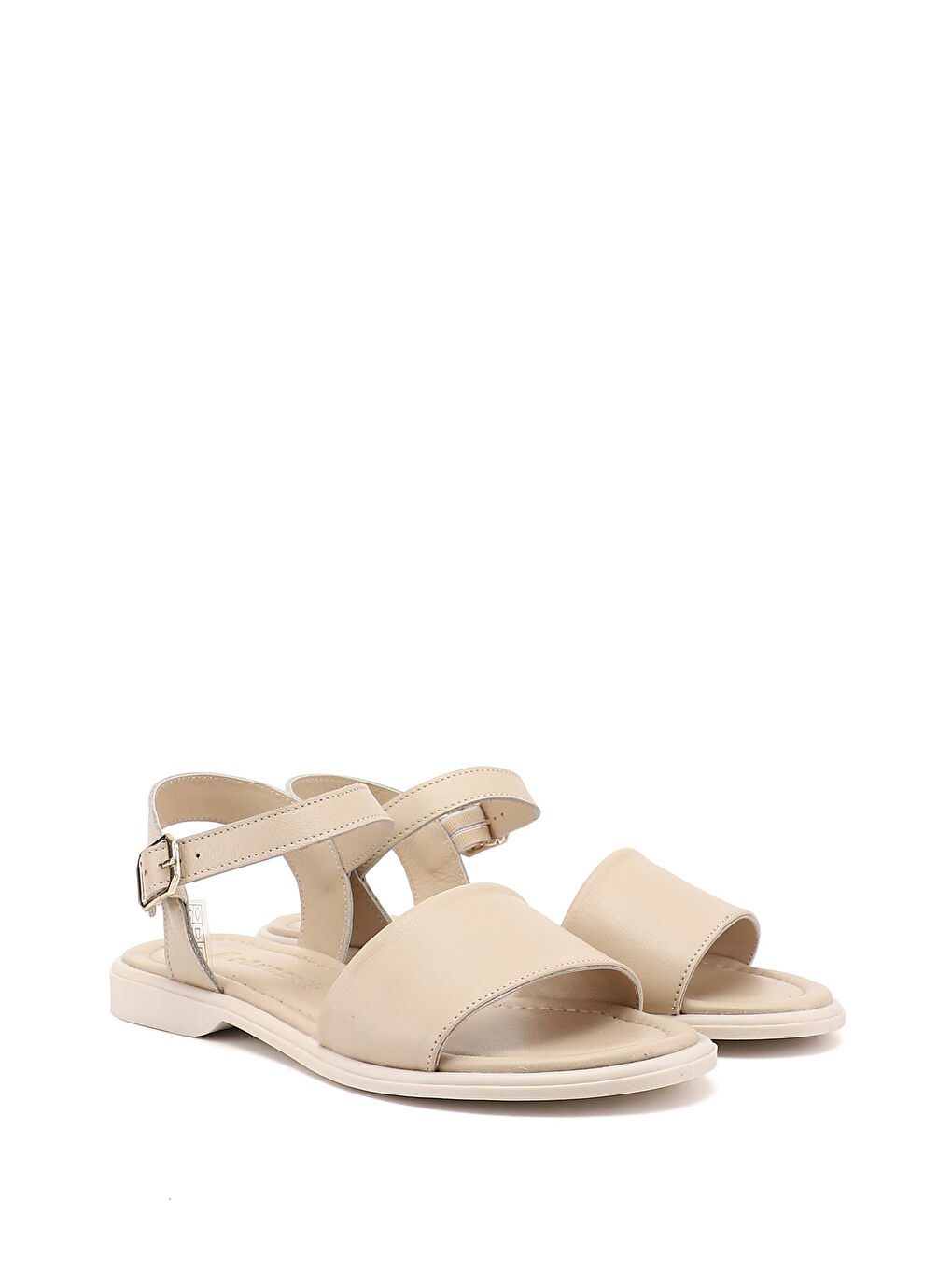 Bej Kadın AÇIK BEJ Bilek Bağlı Hakiki Deri Sandalet-1