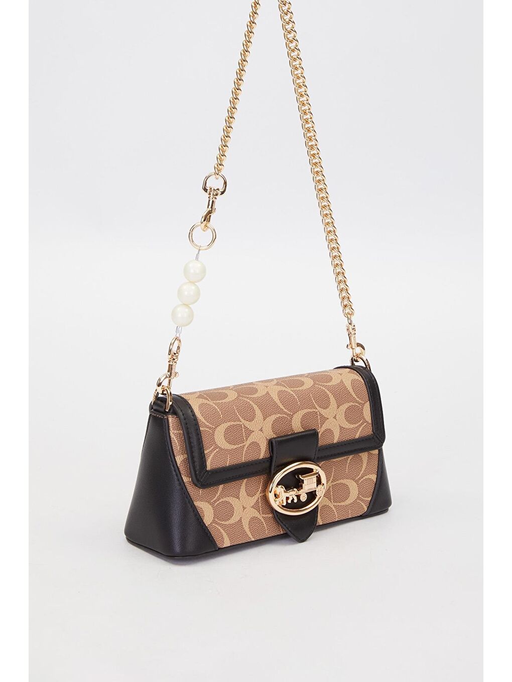 Sarı Camel Siyah Kadın Omuz Çantası 930431-1