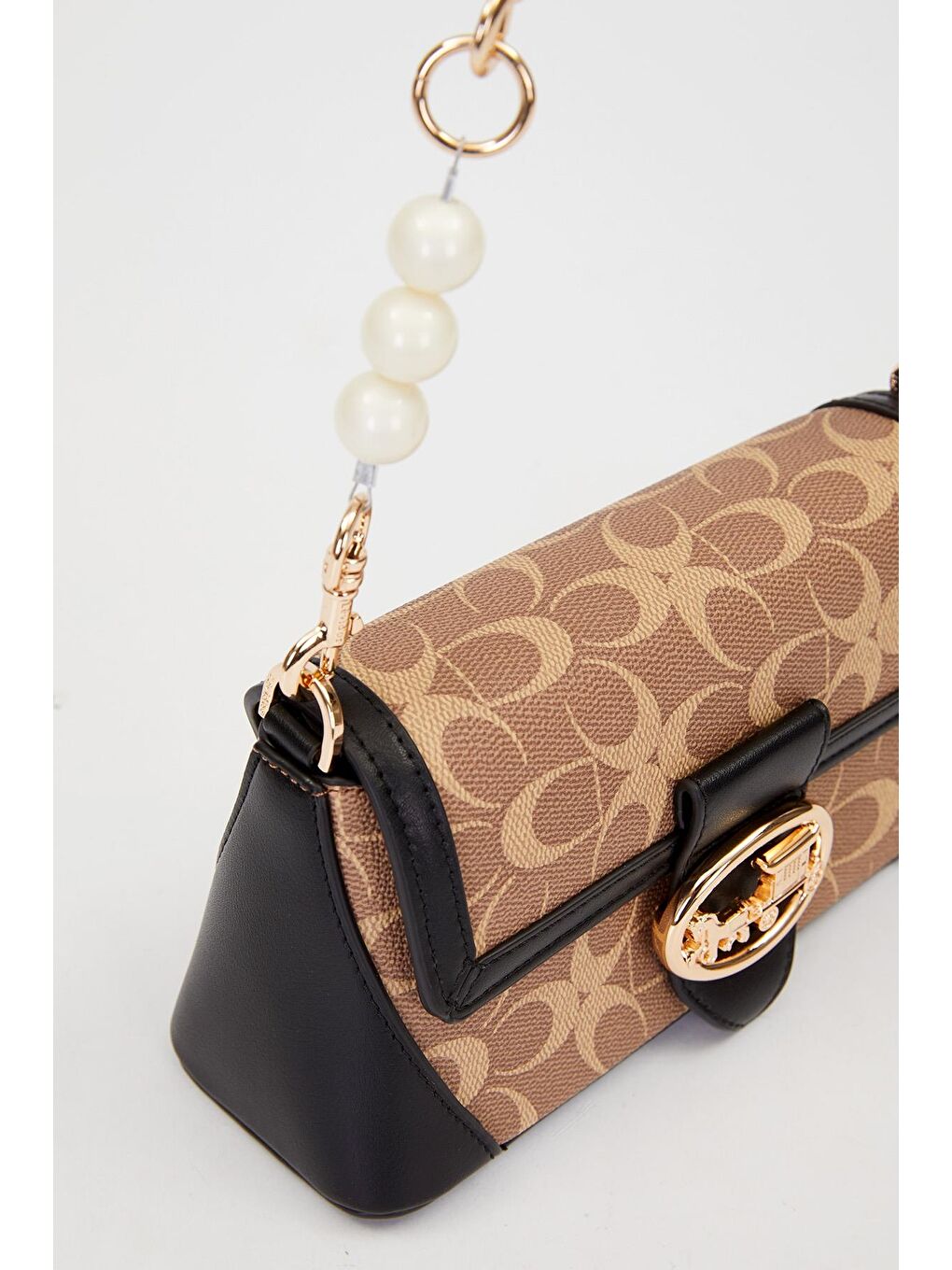 Sarı Camel Siyah Kadın Omuz Çantası 930431-2