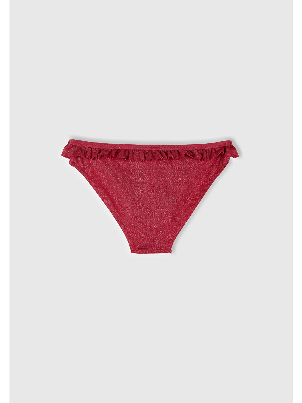 Kız Çocuk Fuşya Simli Fırfır Detaylı Boyundan Askılı Bikini Takımı-4