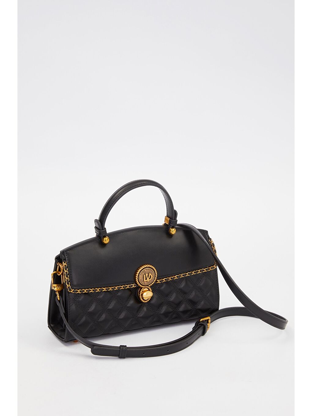 Siyah Baklava Desen Omuz Çantası 930295-1