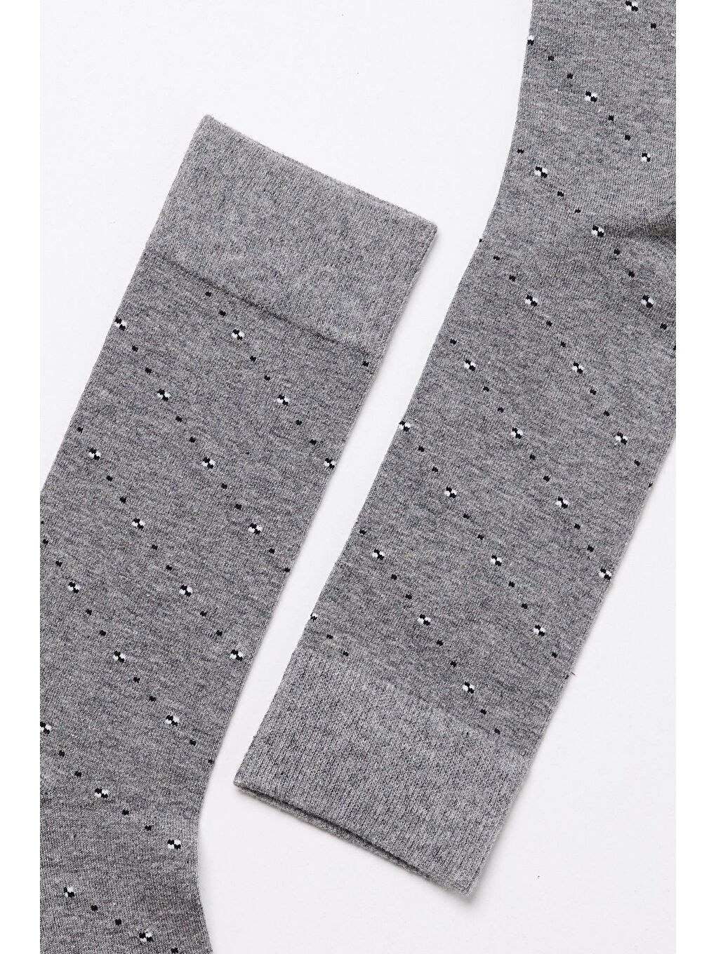 Erkek Çizgi Desenli Soket Çorap Gri Melanj-1