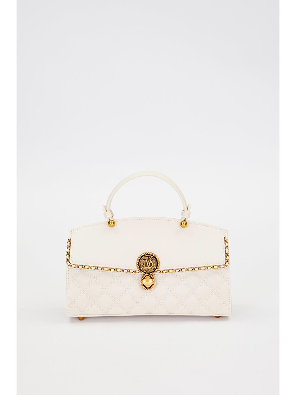 Ekru Krem Baklava Desen Omuz Çantası 930295