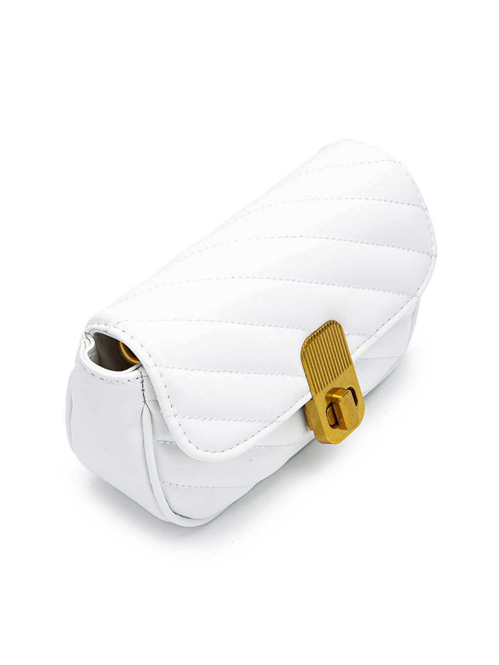 Kilit Detaylı Suni Deri Kadın Çapraz Çanta Sheldon Beyaz-2