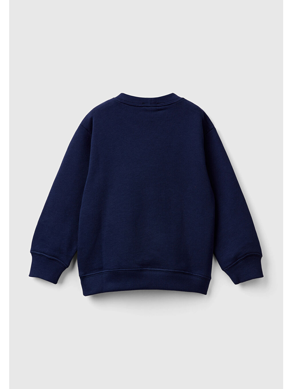 United Colors Of Benetton Erkek Çocuk Lacivert Önü Logo Baskılı Bisiklet Yaka Sweatshirt - 1