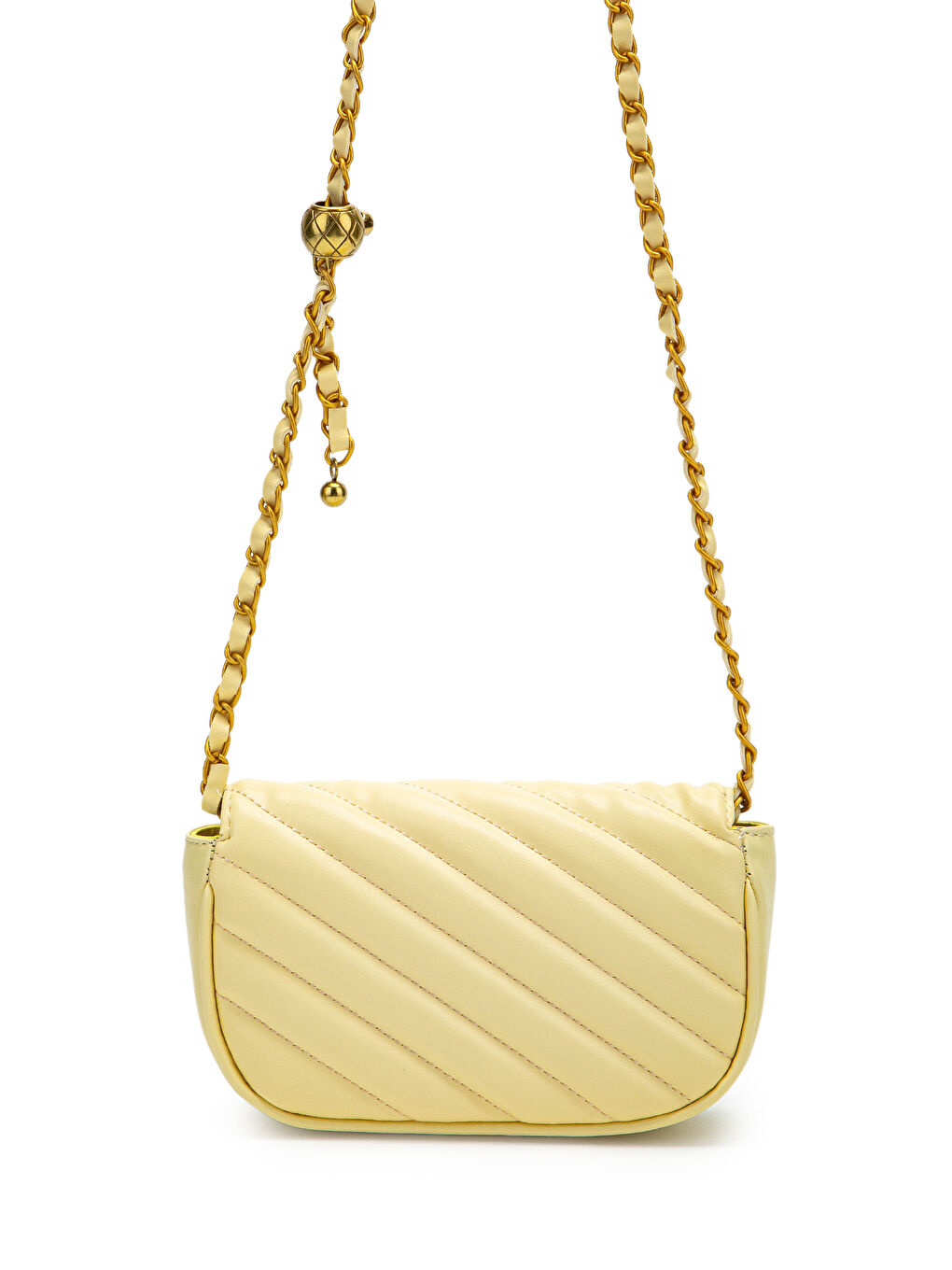 Kilit Detaylı Suni Deri Kadın Çapraz Çanta Sheldon Tereyağ Sarısı-4