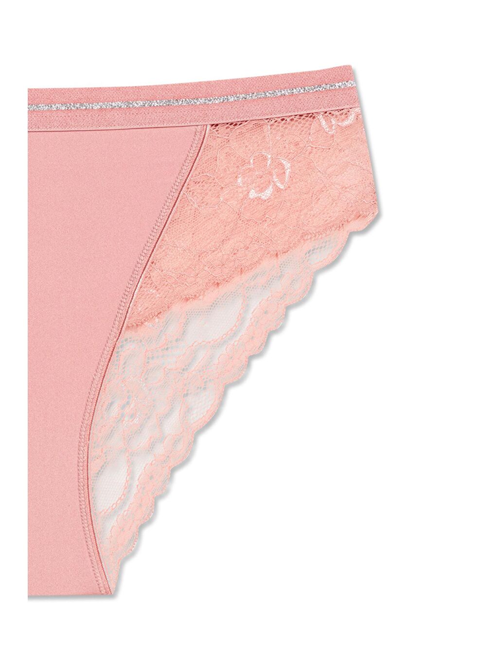 Mor İnterlok Kumaş Dantel Detaylı Yüksek Bel Kadın Külot 4'lü Paket-11