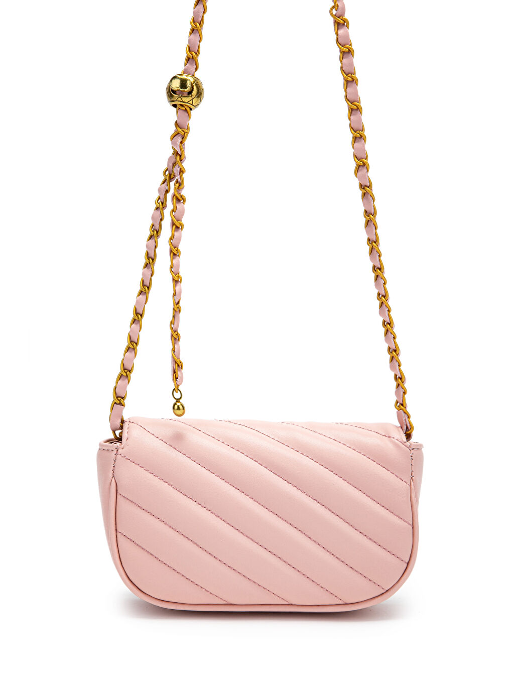 Pembe Kilit Detaylı Suni Deri Kadın Çapraz Çanta Sheldon Pudra-4