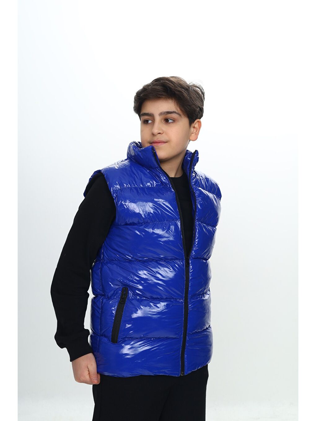 Mavi Erkek Çocuk Parlak Görünümlü Şişme Yelek-2
