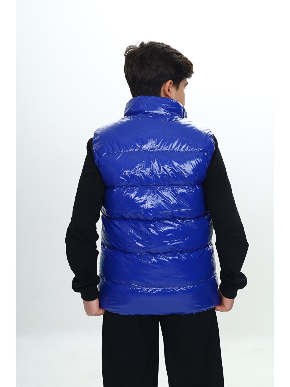 Mavi Erkek Çocuk Parlak Görünümlü Şişme Yelek-3