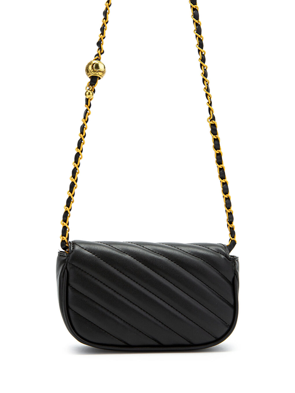 Kilit Detaylı Suni Deri Kadın Çapraz Çanta Sheldon Siyah-4