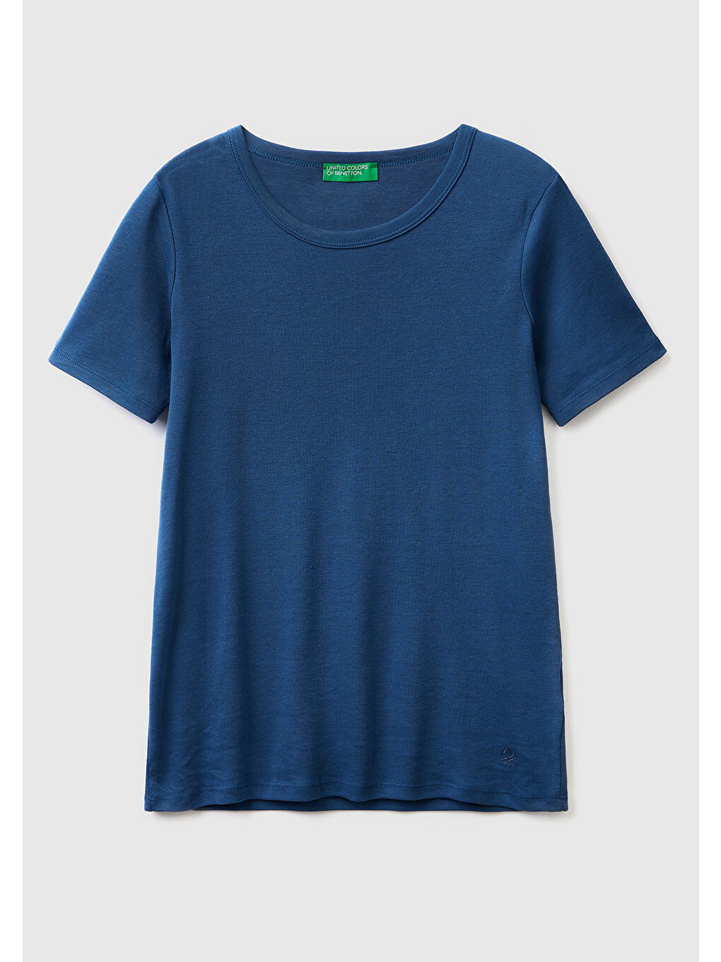 United Colors Of Benetton Kadın Gece Mavisi  100 Pamuk Basic Kısa Kollu Bisiklet Yaka T Shirt - 1