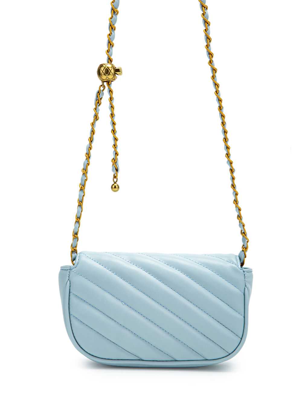 Kilit Detaylı Suni Deri Kadın Çapraz Çanta Sheldon Bebe Mavi-4