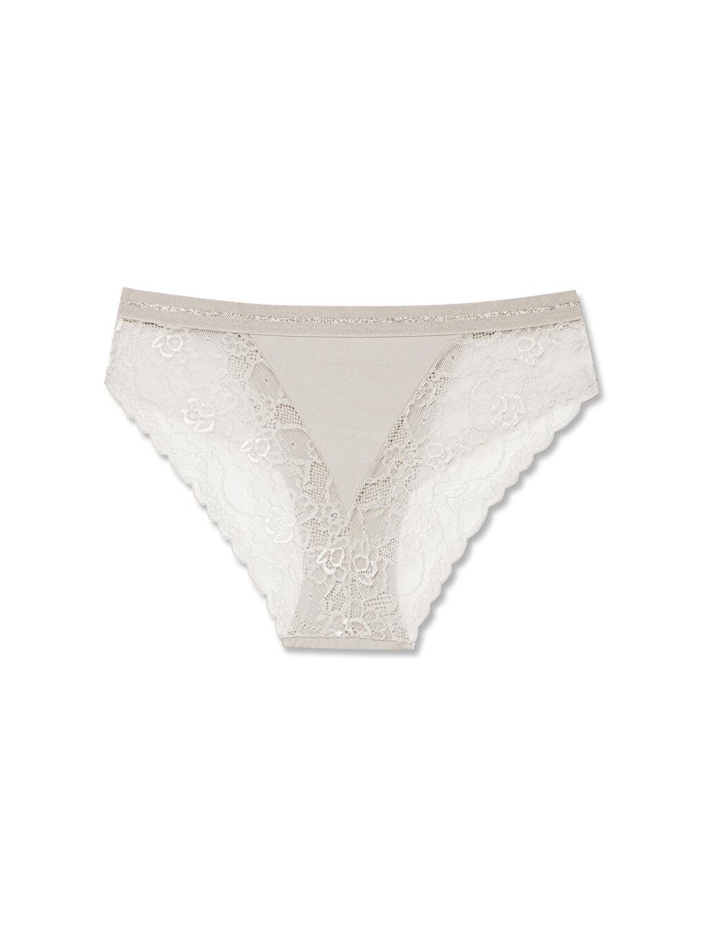 Siyah İnterlok Kumaş Dantel Detaylı Yüksek Bel Kadın Külot 3'lü Paket-5