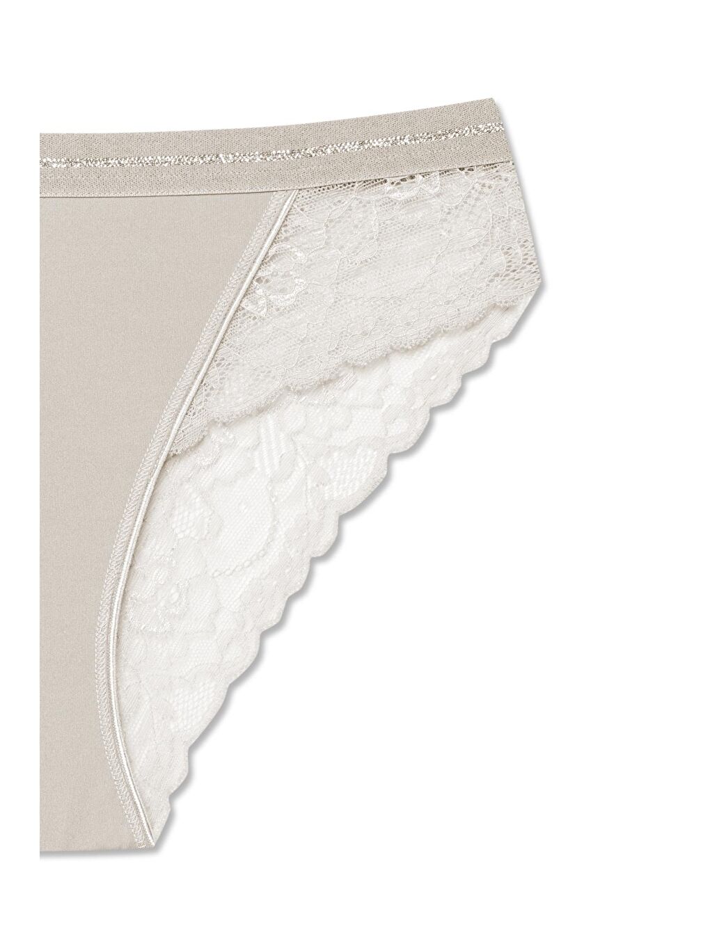 Siyah İnterlok Kumaş Dantel Detaylı Yüksek Bel Kadın Külot 3'lü Paket-7