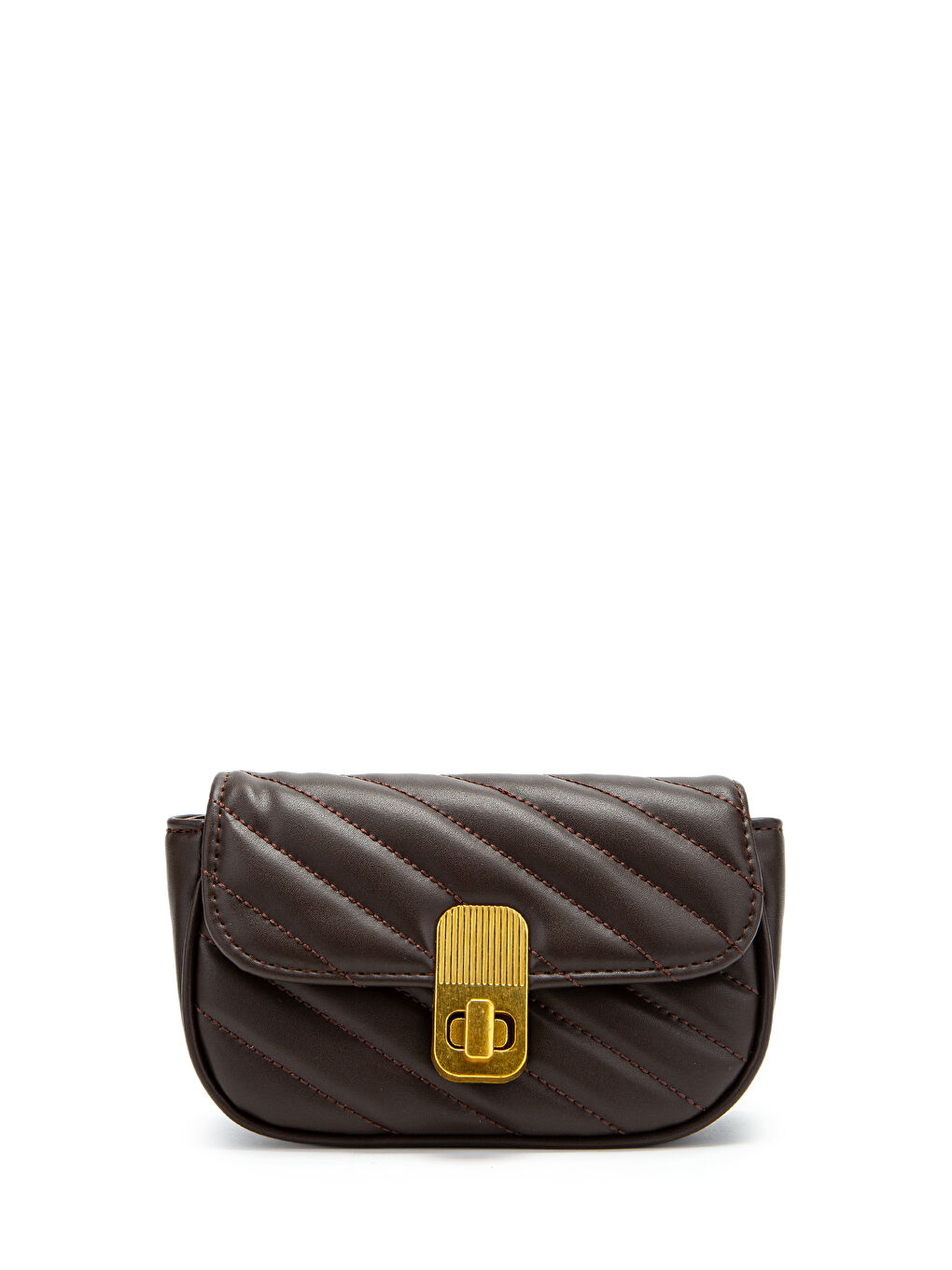 Kilit Detaylı Suni Deri Kadın Çapraz Çanta Sheldon Kahverengi