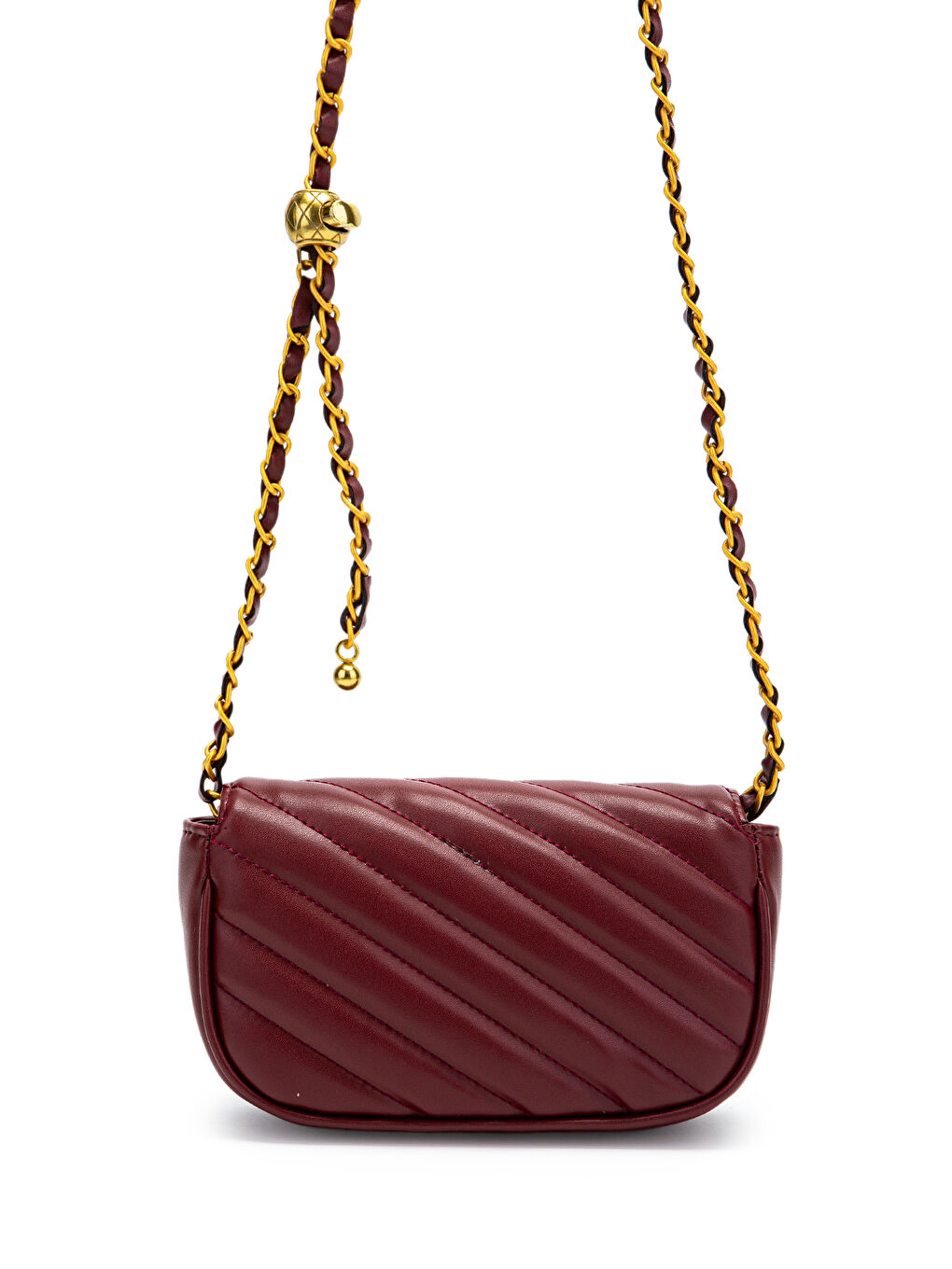 Kilit Detaylı Suni Deri Kadın Çapraz Çanta Sheldon Bordo-4