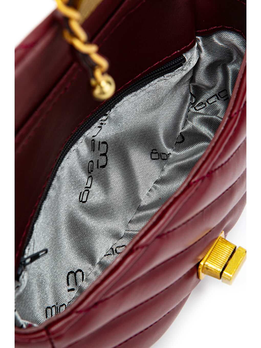 Kilit Detaylı Suni Deri Kadın Çapraz Çanta Sheldon Bordo-5