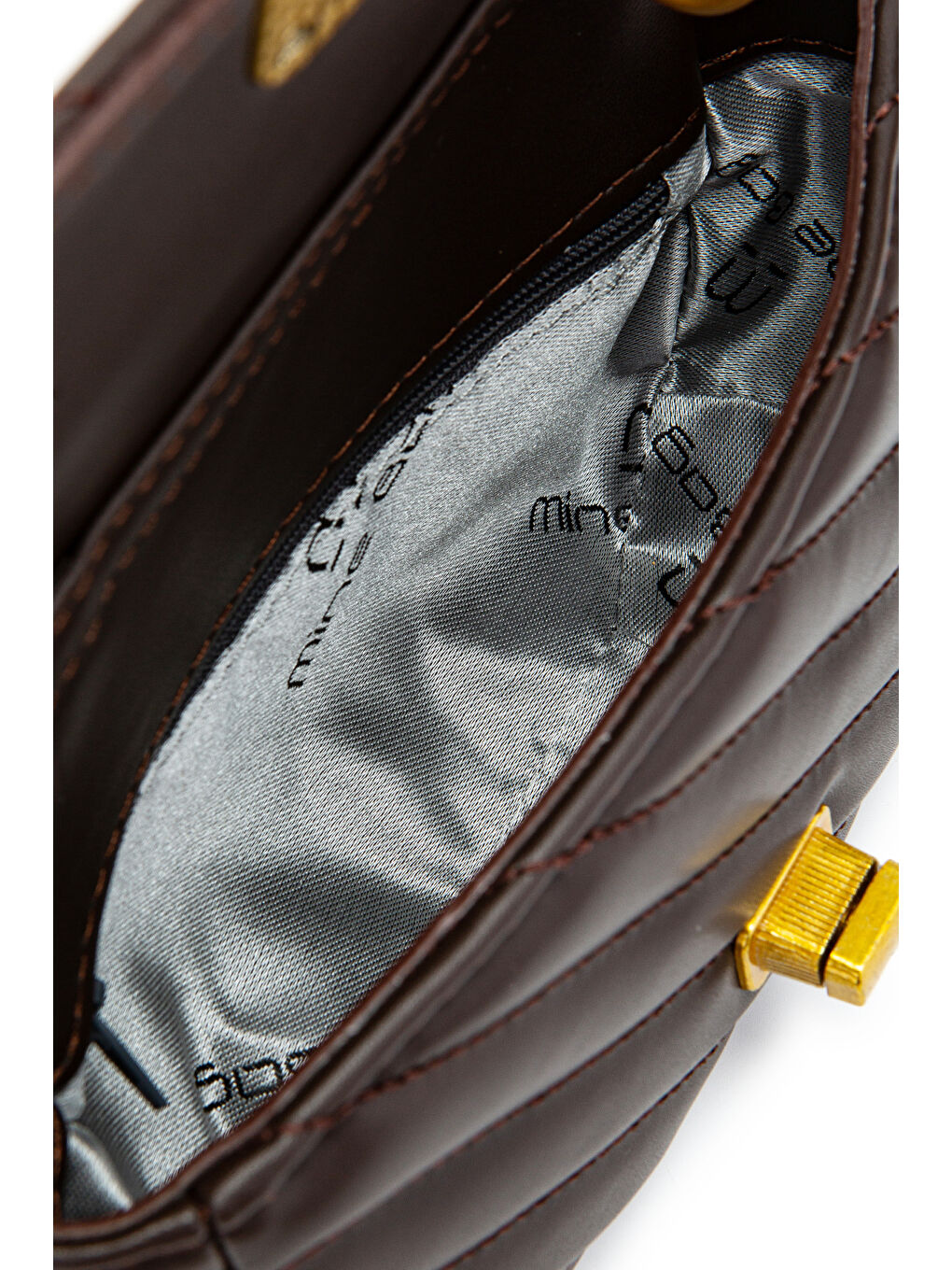 Kilit Detaylı Suni Deri Kadın Çapraz Çanta Sheldon Kahverengi-5