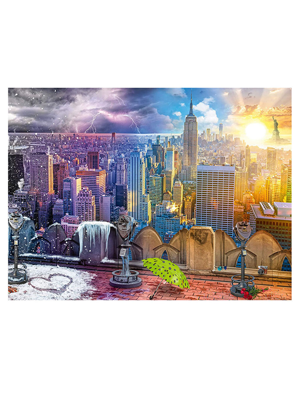 Ravensburger Renksiz 1500 Parça Puzzle NY Kış Ve Yaz 60082