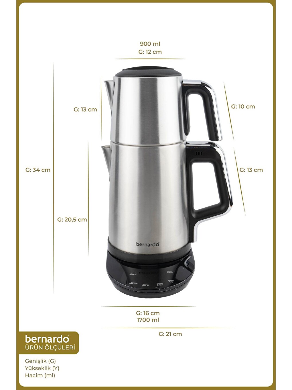 Nova Dijital Çelik Çay Makinesi Inox-1