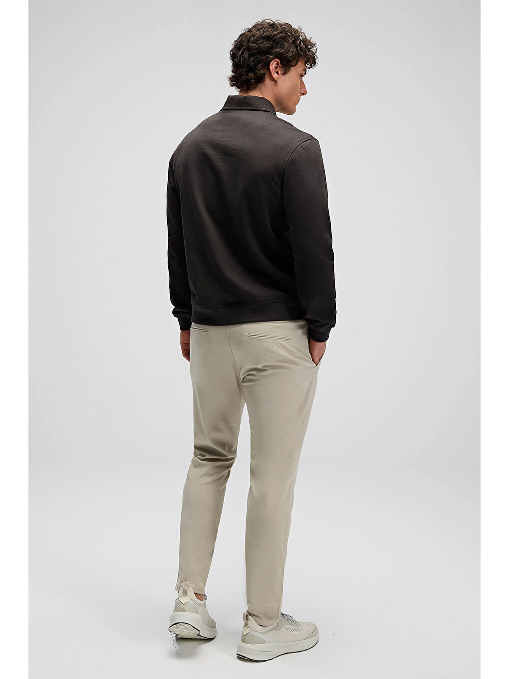 Haki Logolu Pamuklu Regular Fit Düğmeli Polo Yaka Sweat EM607-KH-5