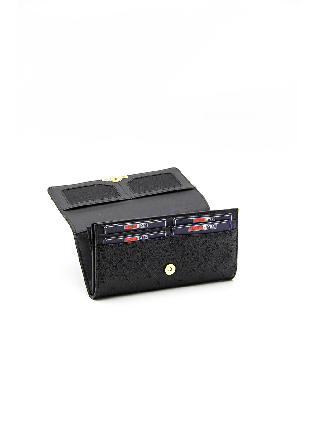 Siyah Kadın Cüzdan & Kartlık 979-37216 SILVER POLO BAYAN CÜZDAN M46 SİYAH-MAT SİYAH-5