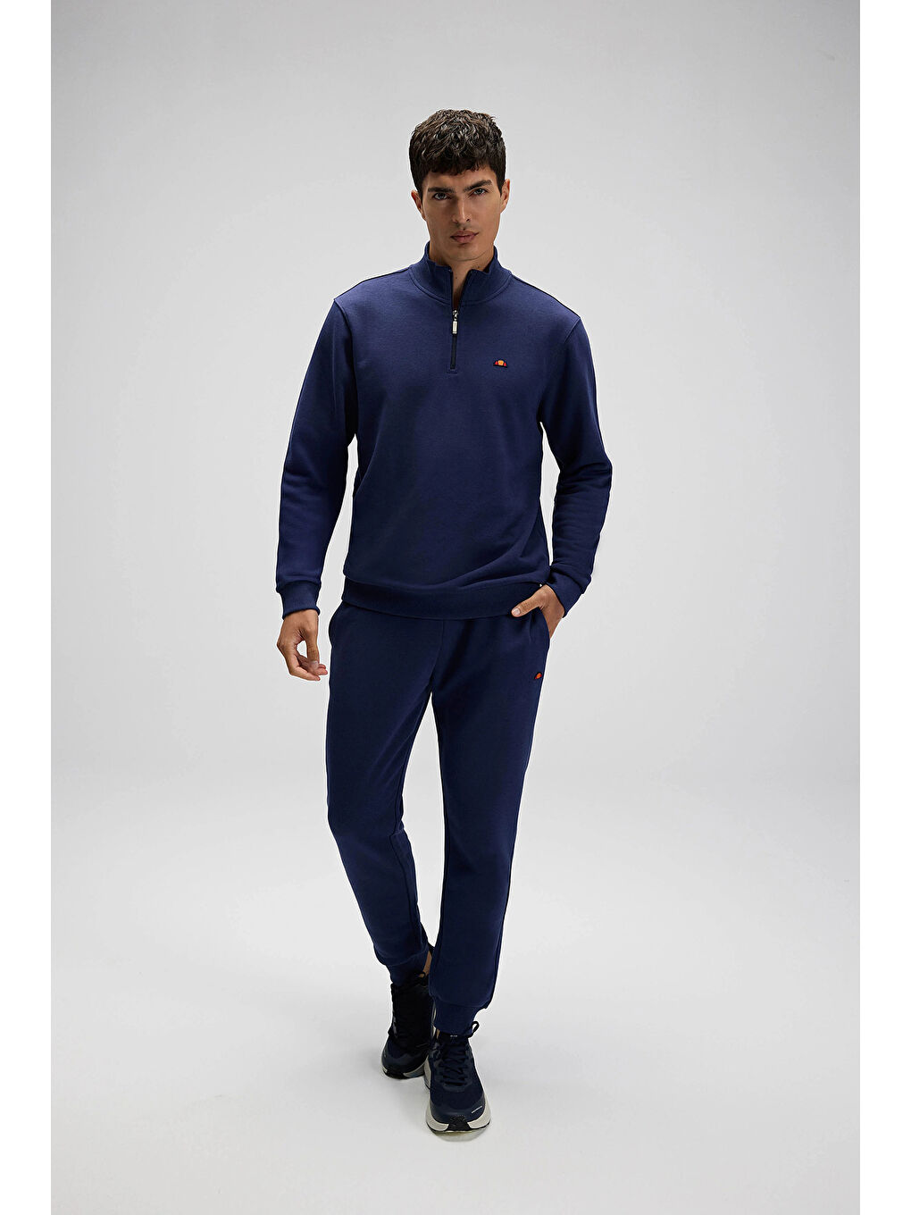 Lacivert Pamuklu Regular Fit Normal Bel Ribanalı Paça Eşofman Altı EM583-NV-2