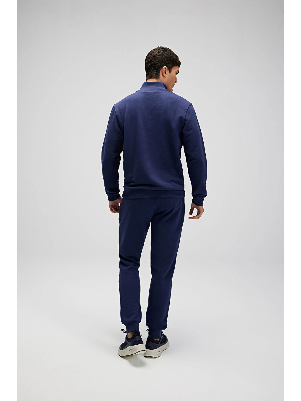 Lacivert Pamuklu Regular Fit Normal Bel Ribanalı Paça Eşofman Altı EM583-NV-3