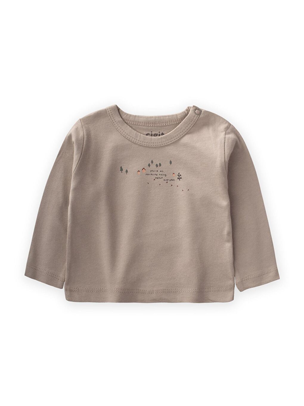 Bej Erkek Çocuk Baskılı Sweatshirt