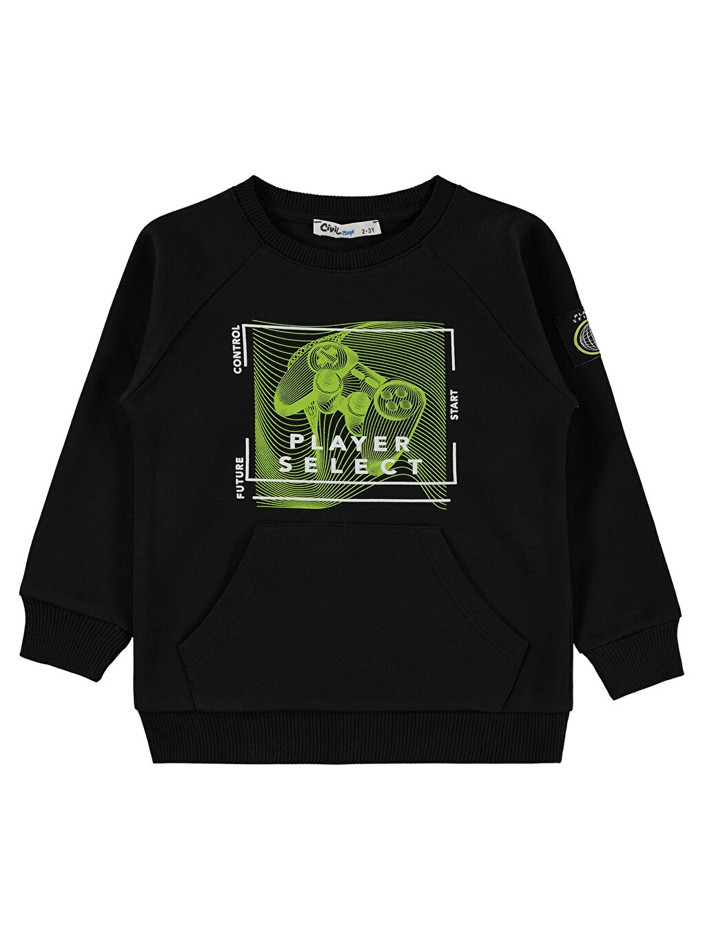 Civil Erkek Çocuk Sweatshirt 2-5 Yaş Siyah