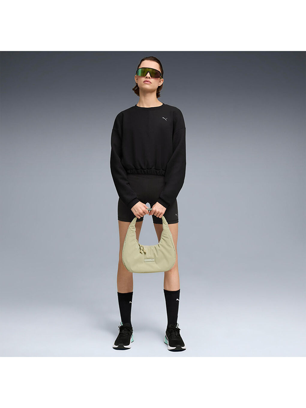 Cloudspun Crew Kadın Siyah Bisiklet Yaka Sweatshirt-1