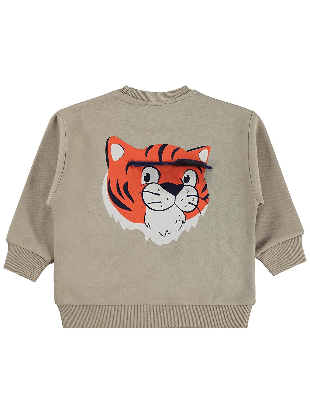 Boys Tiger Baskı-nakışlı 2-5 Yaş Sweatshirt - Bej-1