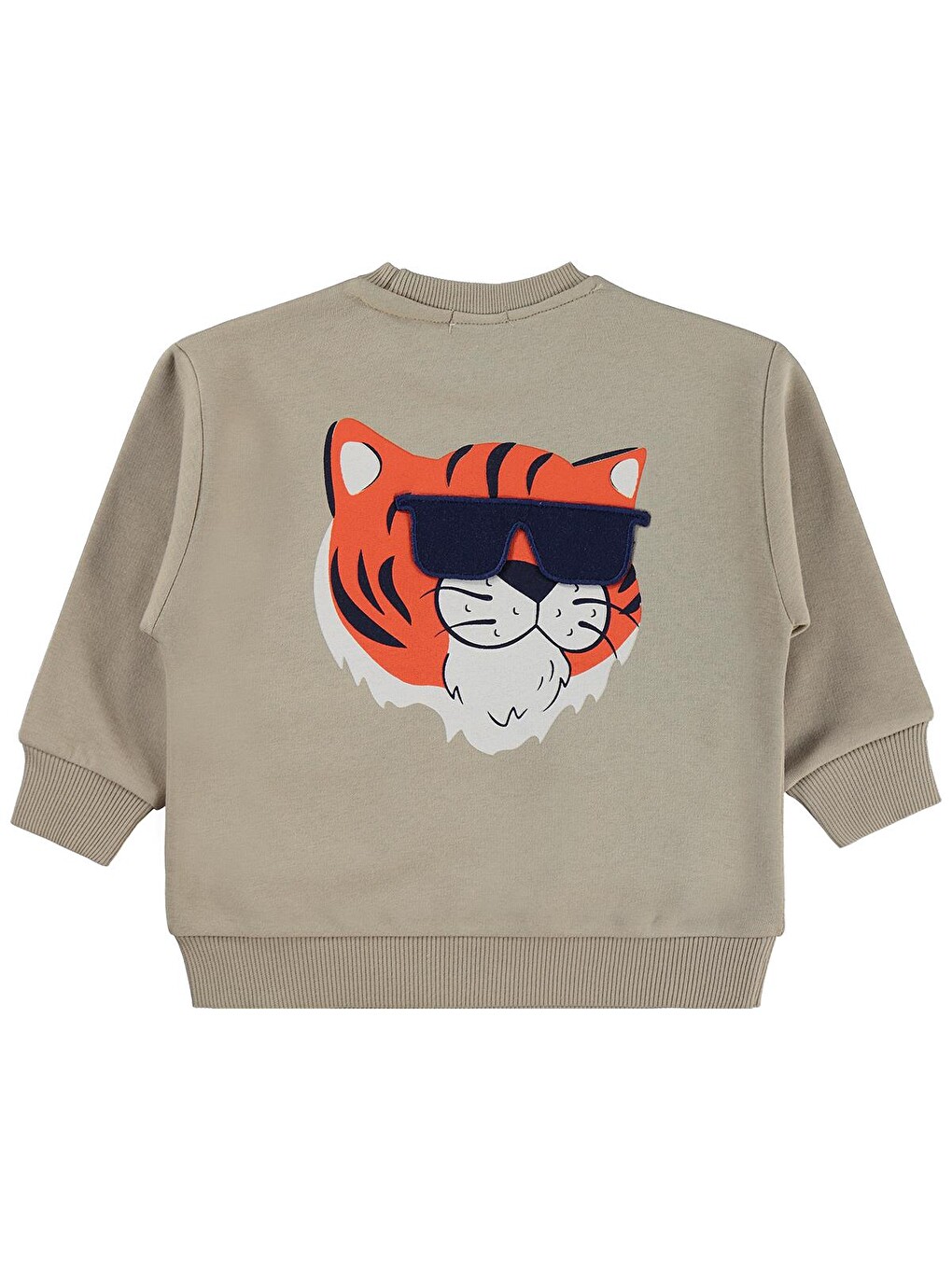 Boys Tiger Baskı-nakışlı 2-5 Yaş Sweatshirt - Bej-2
