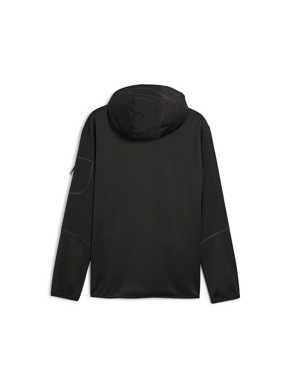 Flex Panelled Erkek Siyah Kapüşonlu Fermuarlı Sweatshirt-1