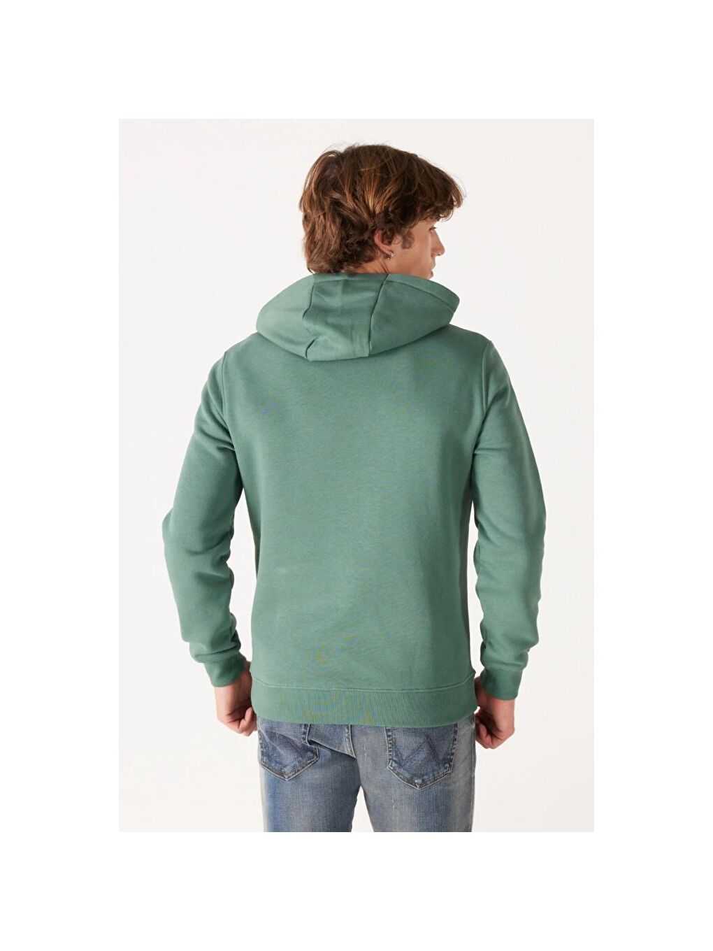 Wrangler Yeşil Erkek Yeşil Kapüşonlu Sweatshirt Hoodie - 4