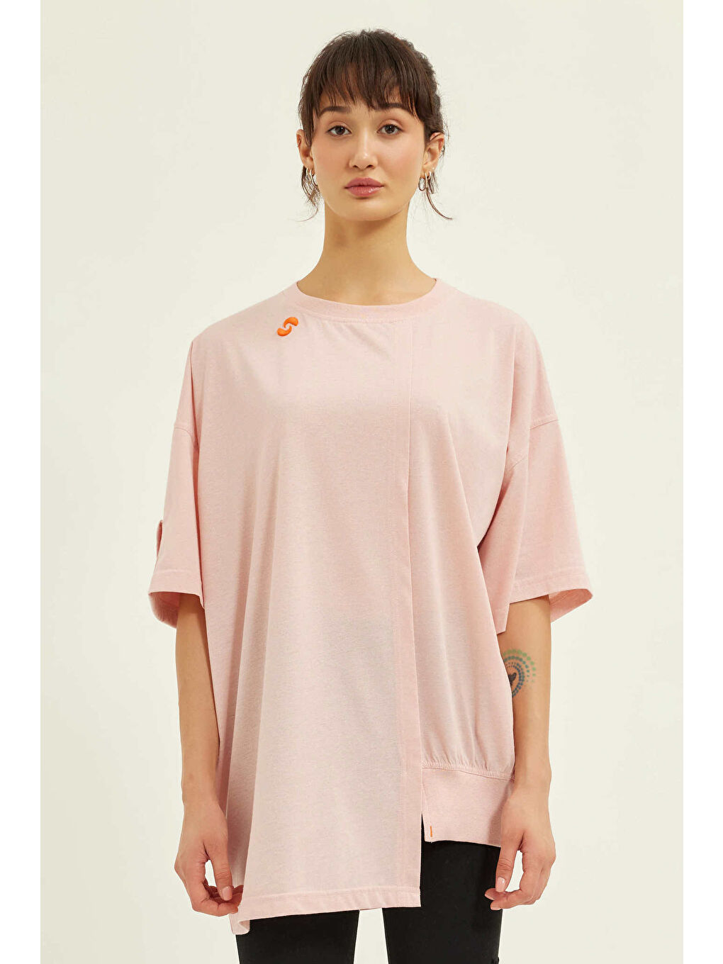 Pembe Enu Unisex Way Out Tişört   Pudra-4
